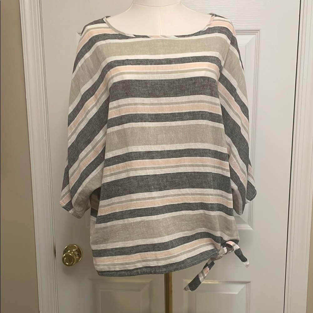Beachlunchlounge Black Boxy Tie Front Blouse